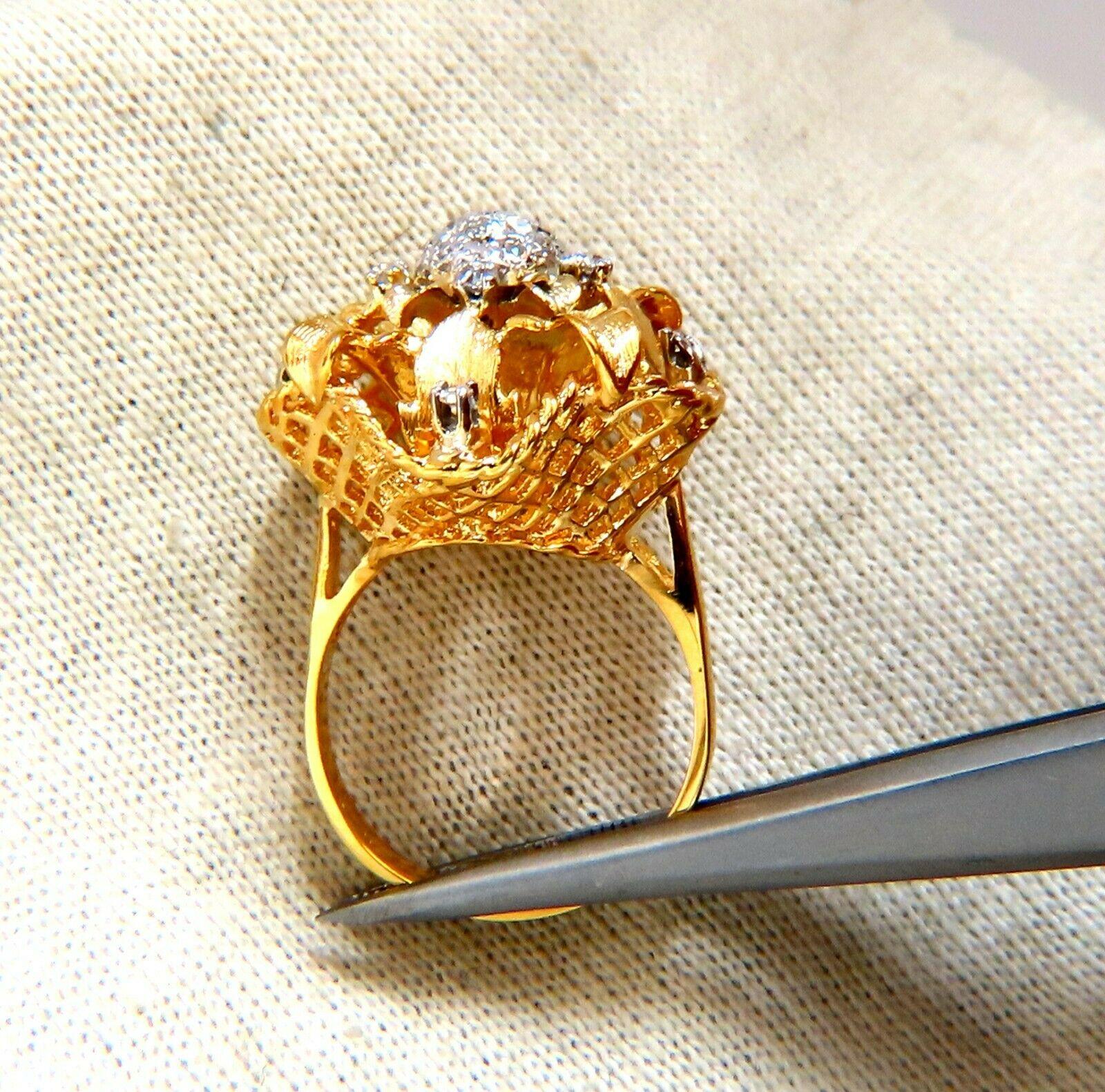 Femenino o masculino .30ct Diamantes Naturales Filigrana Anillo Rizado 14kt en venta