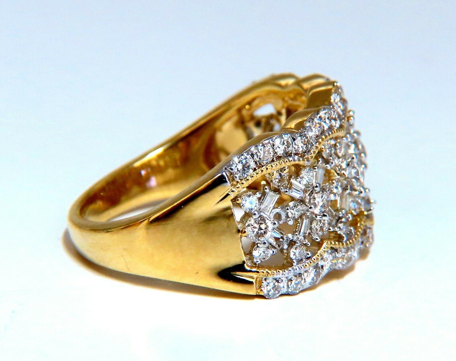 0,30 Karat natürliche Diamanten Filigran geschwungener Ring 14kt für Damen oder Herren