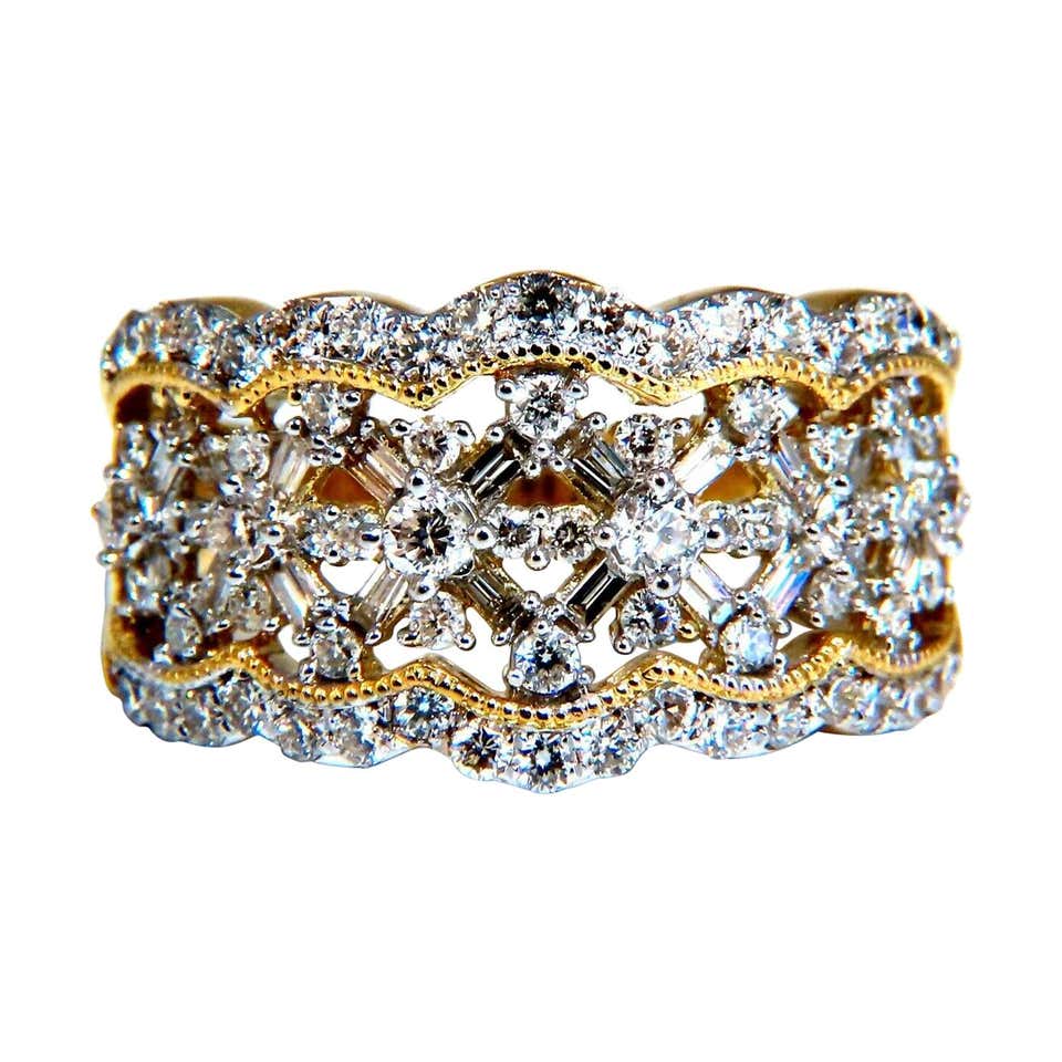 Culring Rings .30ct Natural Diamonds Filigree Curling Ring 14kt For Sale at 1stDibs