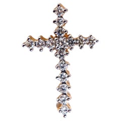 .30ct Natural Diamonds Petite Cross Pendant 14kt