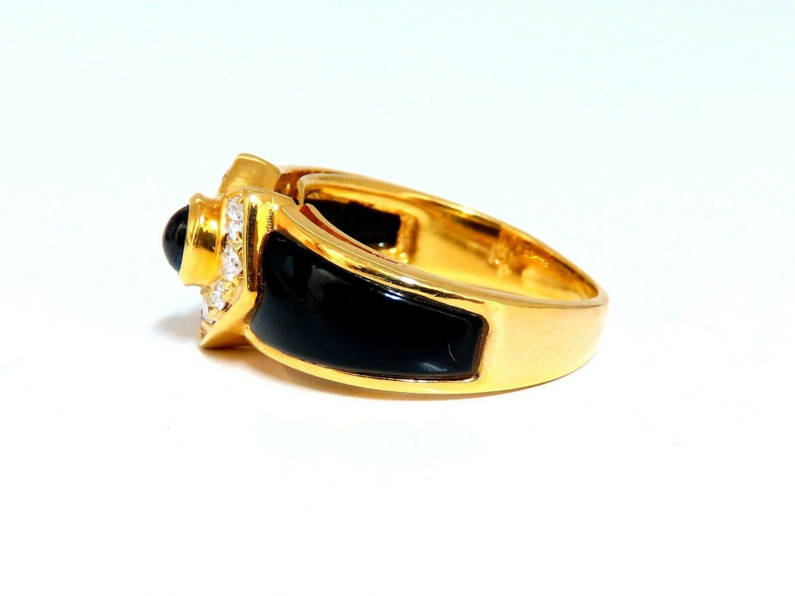 .30 Carat Natural Jet Black Onyx Diamonds Ring 18 Karat In New Condition For Sale In New York, NY