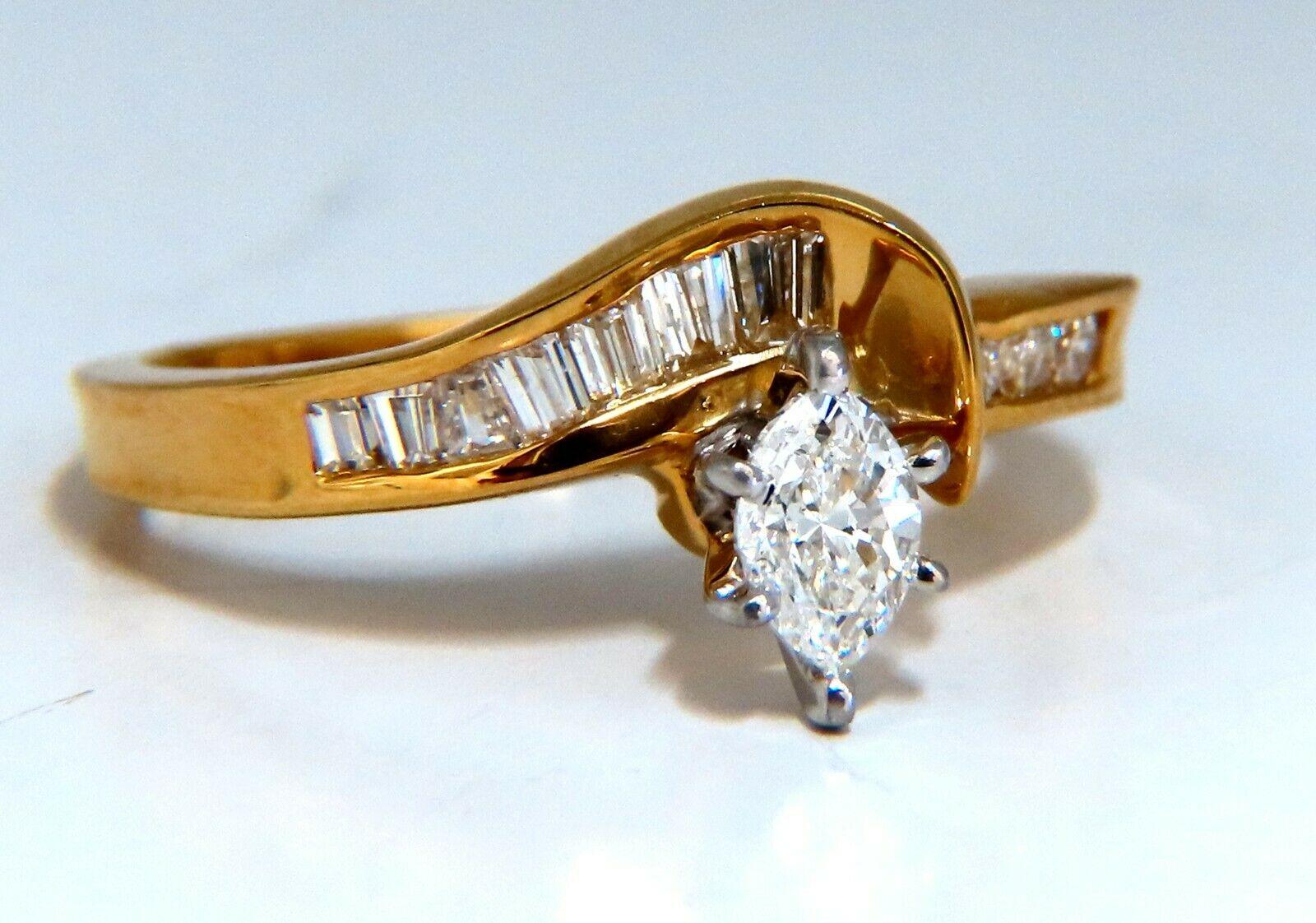 .30ct Natural Marquise Diamond Ring 14kt In New Condition For Sale In New York, NY