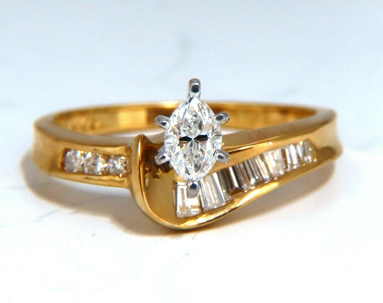 .30ct Natural Marquise Diamond Ring 14kt For Sale 1