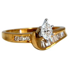 Bague à diamant marquise naturelle de .30ct 14kt