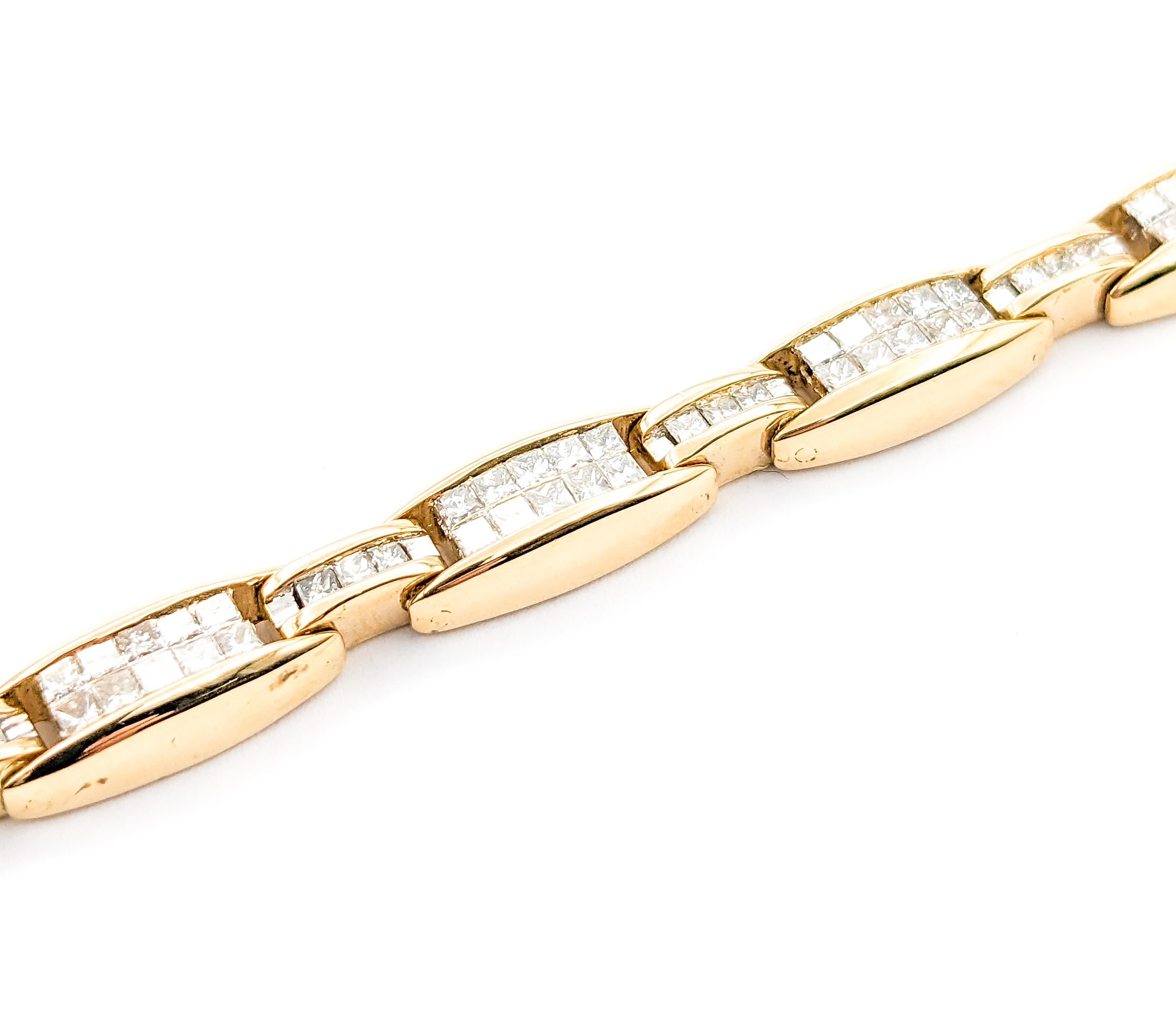 3.0ctw Diamond Tennis Bracelet In Yellow Gold For Sale 3
