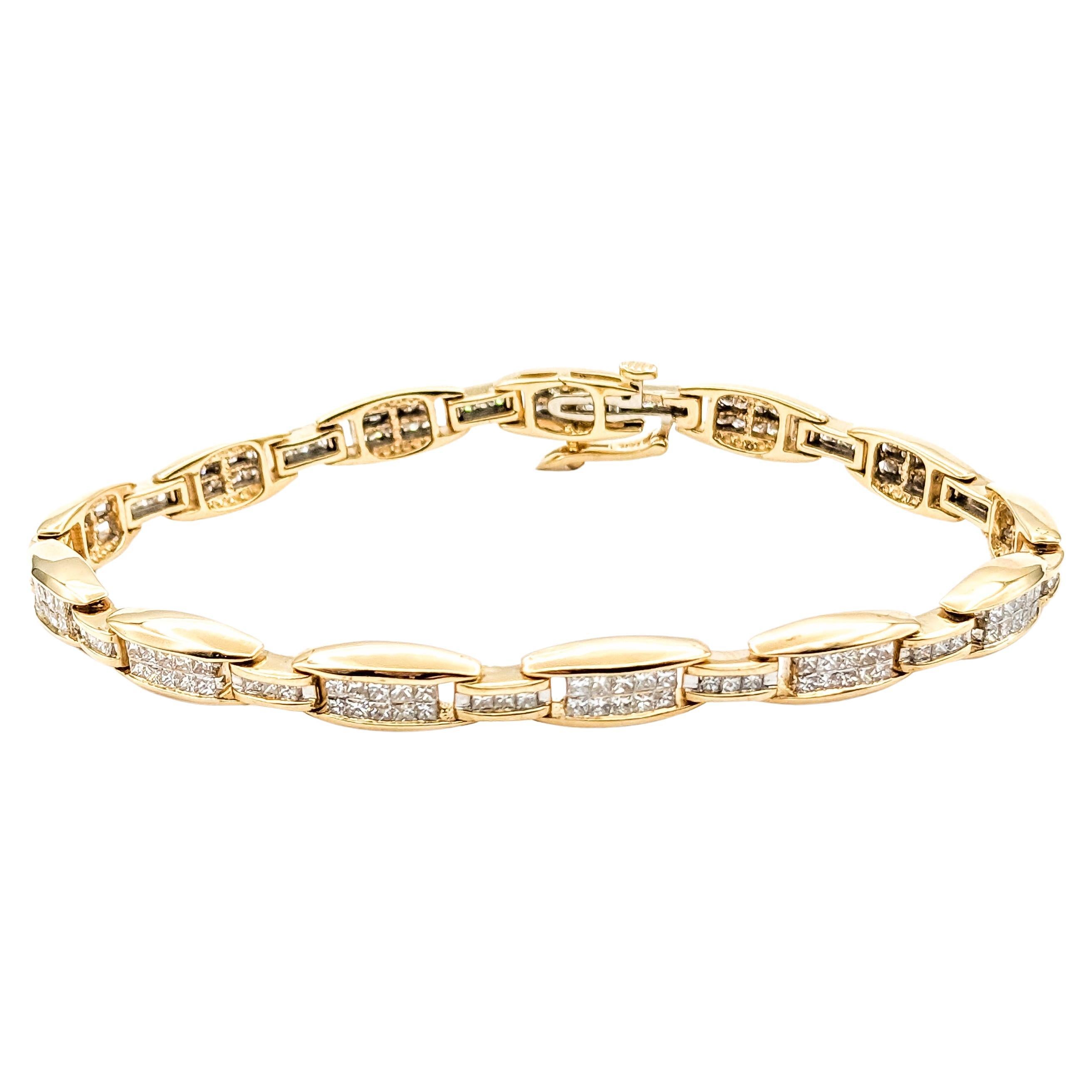 Bracelet tennis en or jaune avec diamants de 3,0 carats
