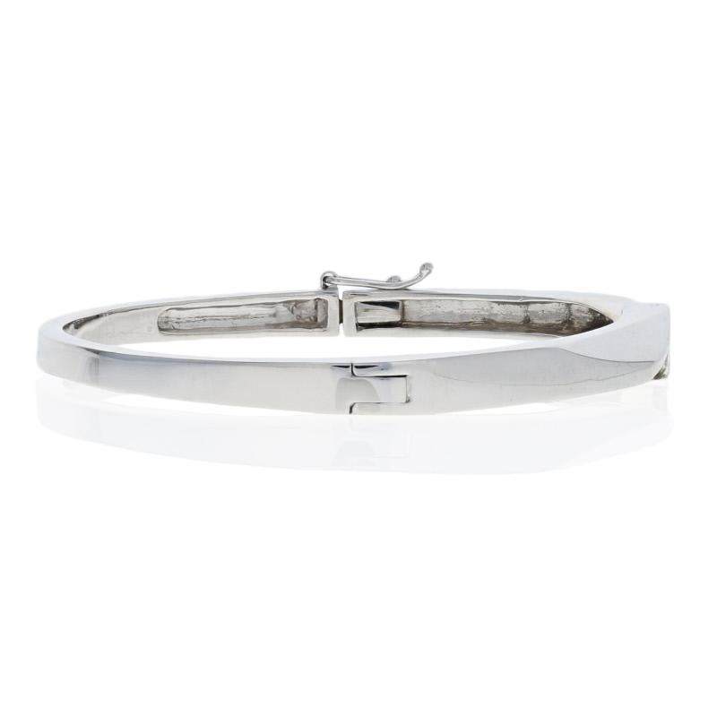 Round Cut .30 Carat Round Brilliant Diamond Bracelet, 14 Karat White Gold Bypass Bangle