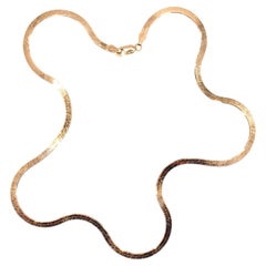 3,0 mm 18K massivem Rose Gold italienische Fischgräten flache Kette Halskette, 16-Zoll