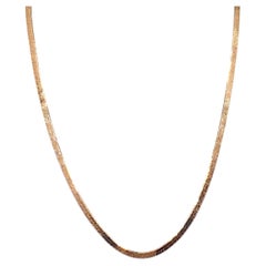 3,0 mm 18K massivem Rose Gold italienische Fischgräten flache Kette Halskette, 16-Zoll