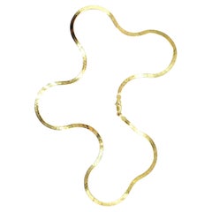3,0 mm 18K massivem Gelbgold italienischen Fischgräten flache Kette Halskette, 18-Zoll