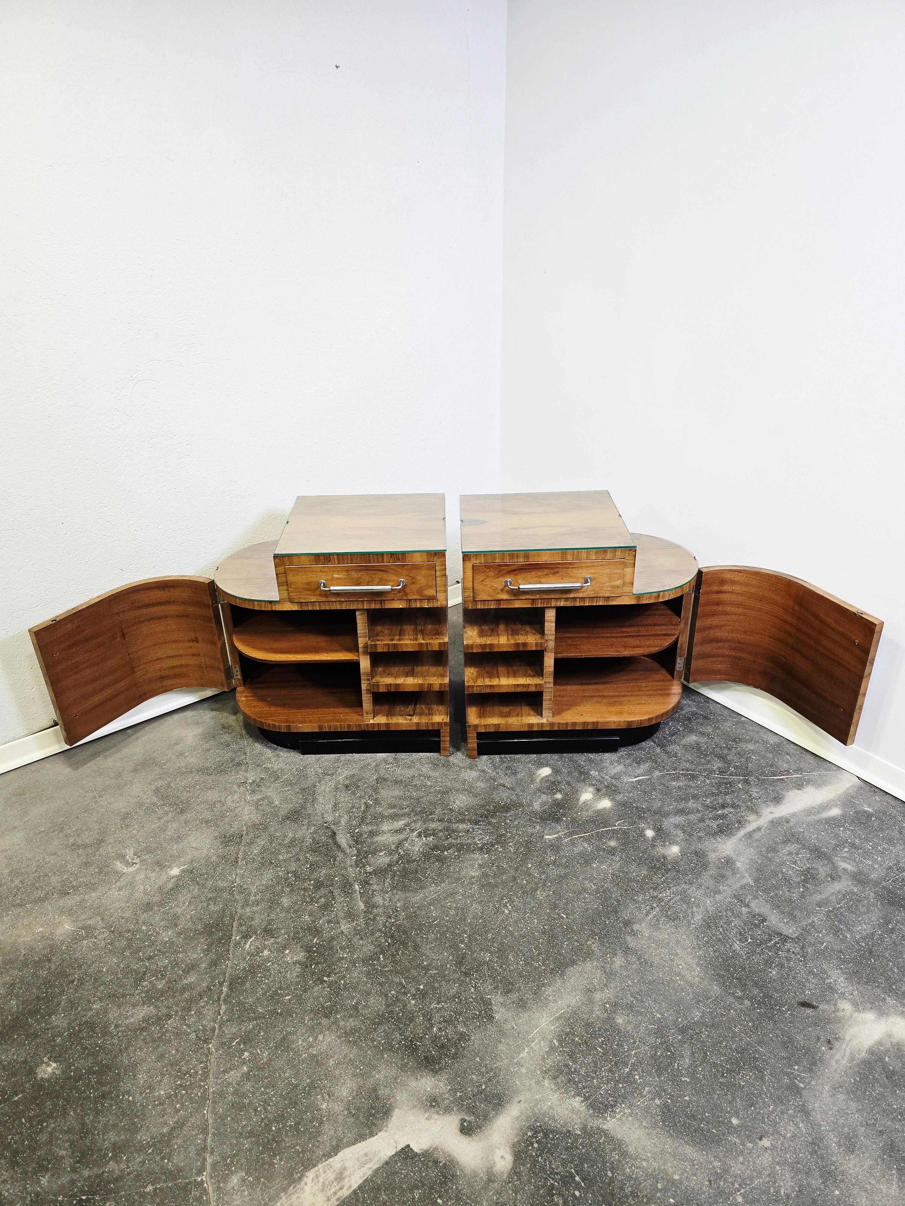 Tables de nuit Art Déco années 30 en vente 4