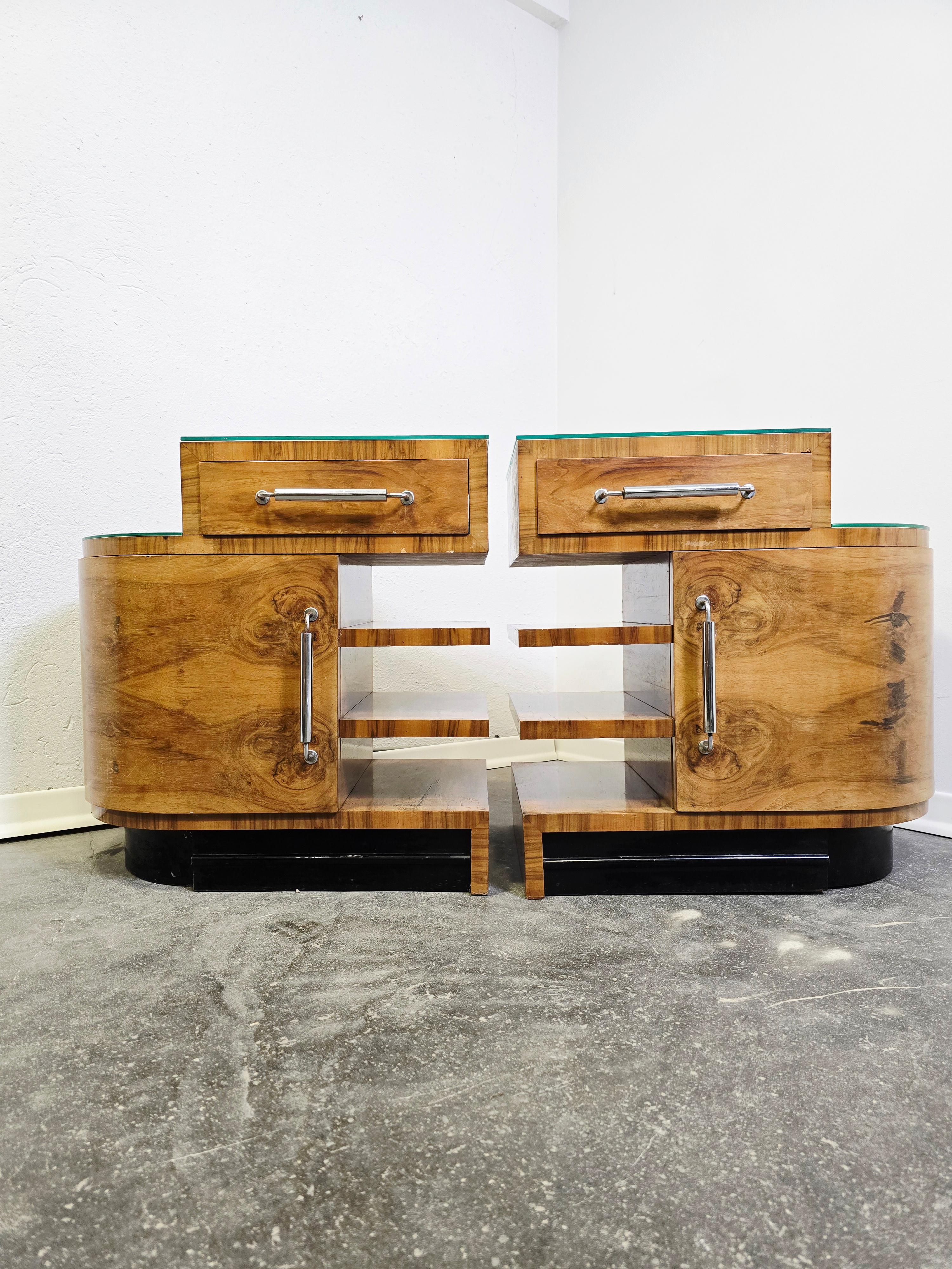 Tables de nuit Art Déco années 30 en vente 5