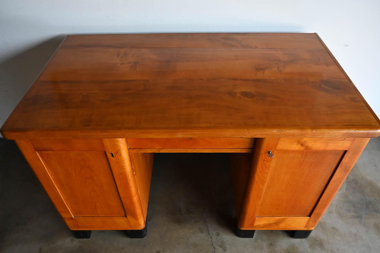 30's Art Deco Pine Desk in the Style of Jean Pascaud 4