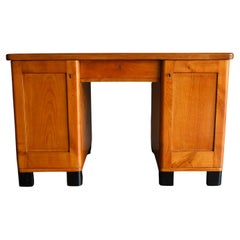 30's Art Deco Pine Desk in the Style of Jean Pascaud