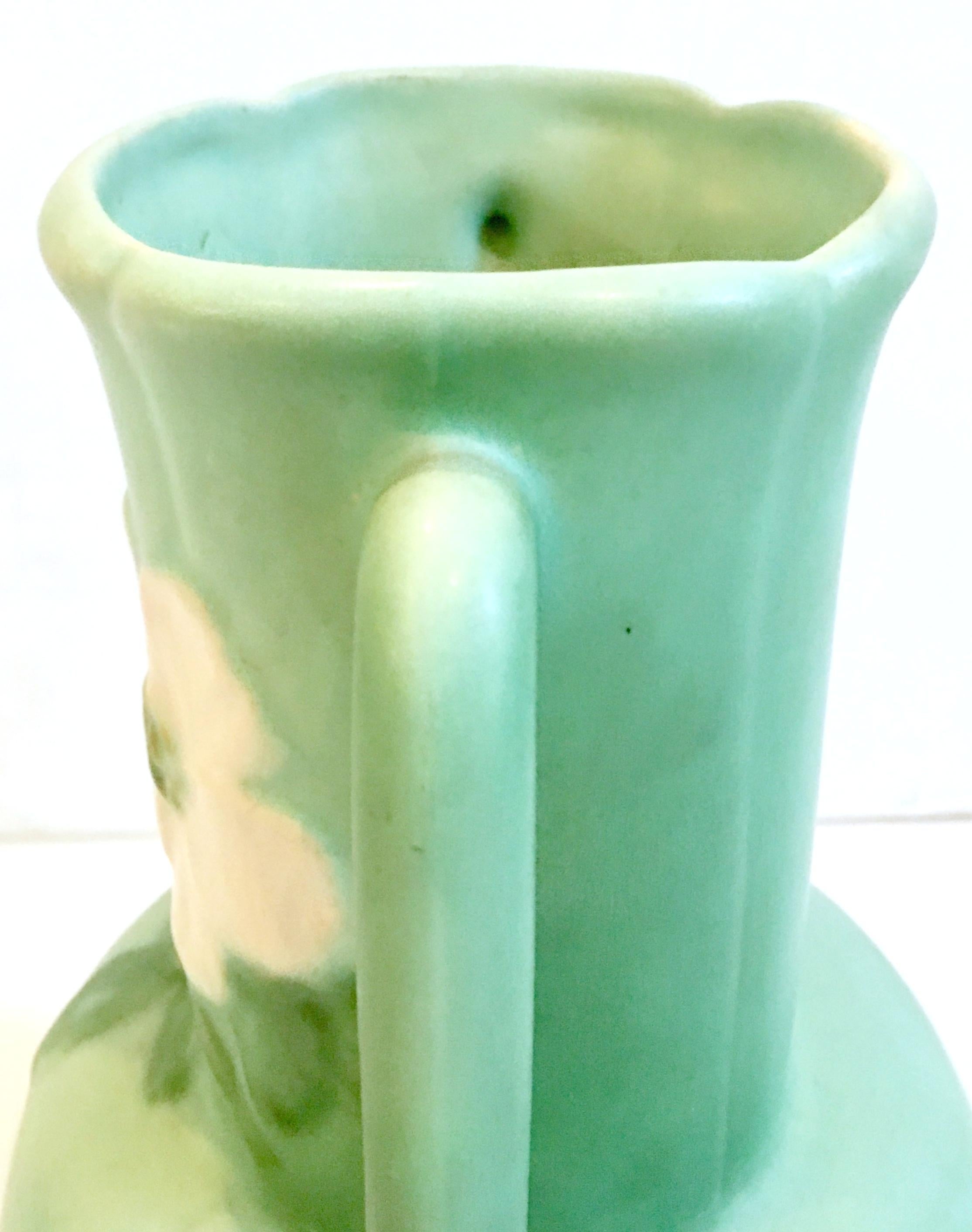 Ceramic 30'S Art Nouveau Hand-Painted Two-Handle Pottery Vase by, Weller Pottery