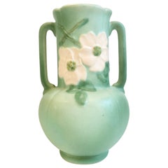 30'S Art Nouveau Hand-Painted Two-Handle Pottery Vase by, Weller Pottery
