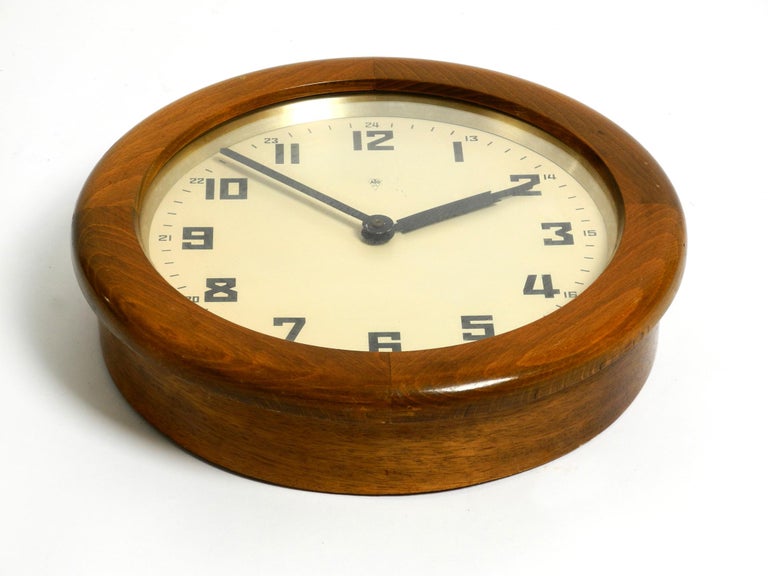30s ATO wall clock made of oak by the Hamburg-American clock factory  Schramberg For Sale at 1stDibs