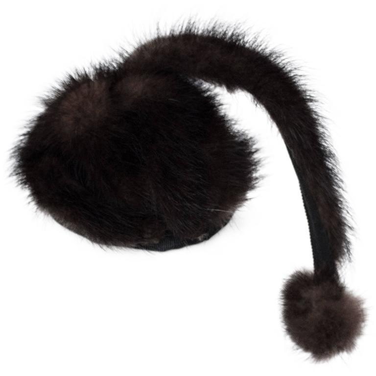 Black 30s Mink Hattie Carnegie Hat 