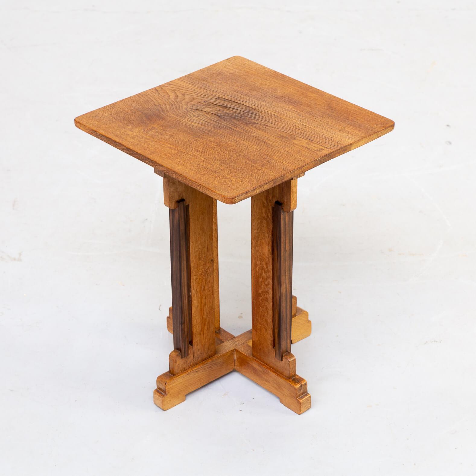 Dutch 30s P.E.L. Izeren Art Deco Sidetable in Oak and Macassar for Genneper Molen For Sale