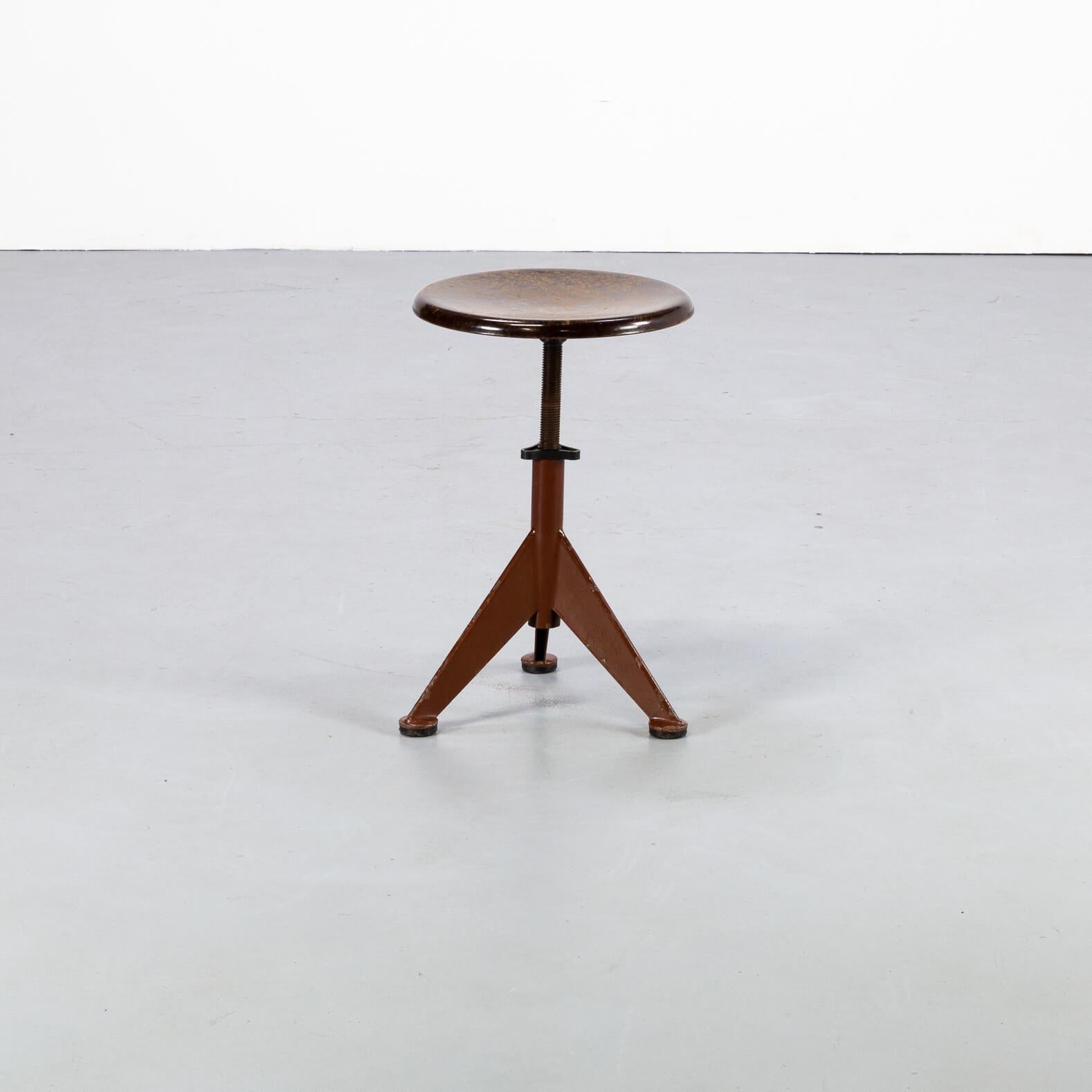 Mid-Century Modern 1930s Rare Industrial Workshop Stool by AB Odelberg-Olson For Sale