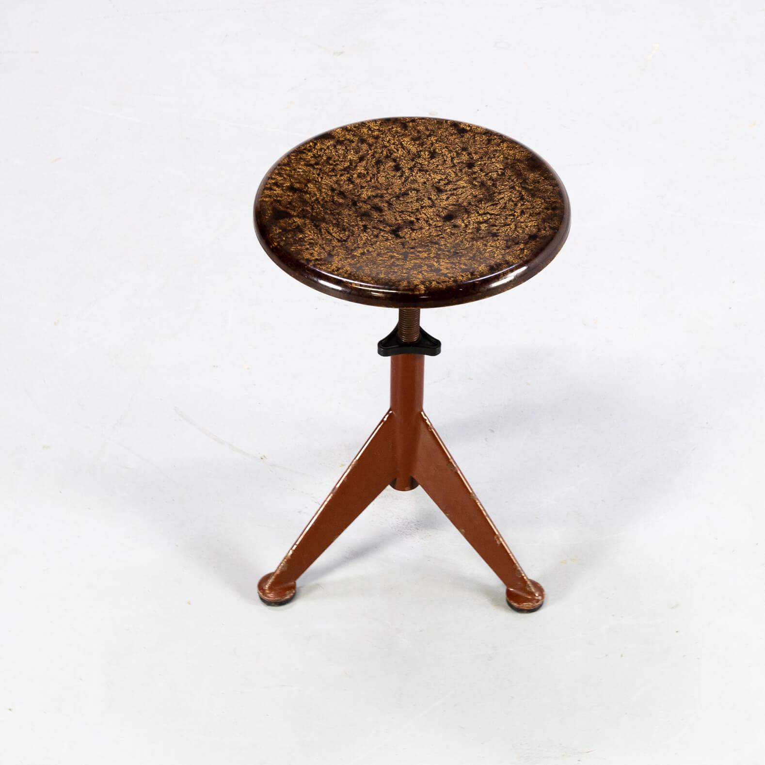 Swedish 1930s Rare Industrial Workshop Stool by AB Odelberg-Olson For Sale