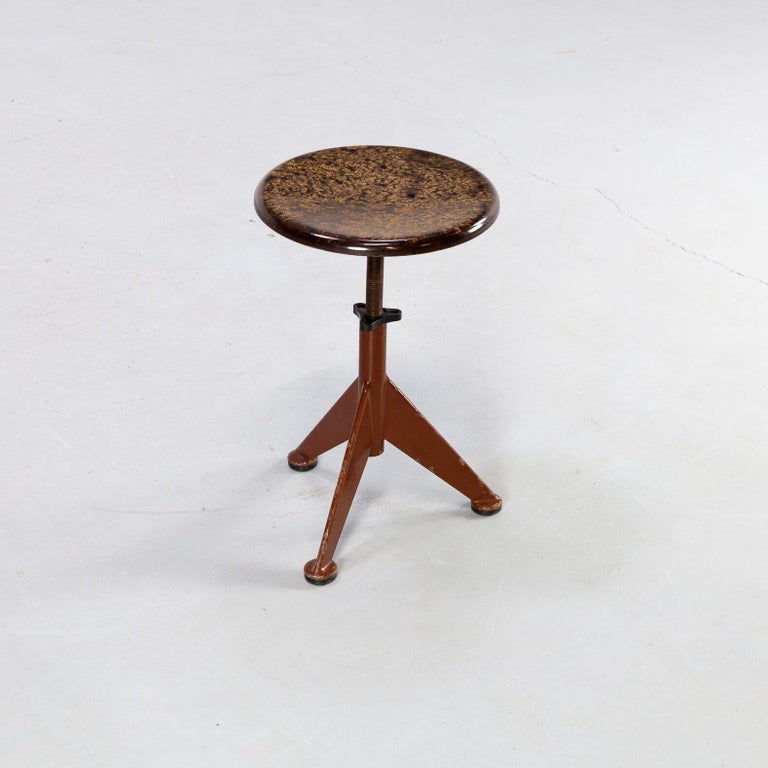 20th Century 1930s Rare Industrial Workshop Stool by AB Odelberg-Olson For Sale