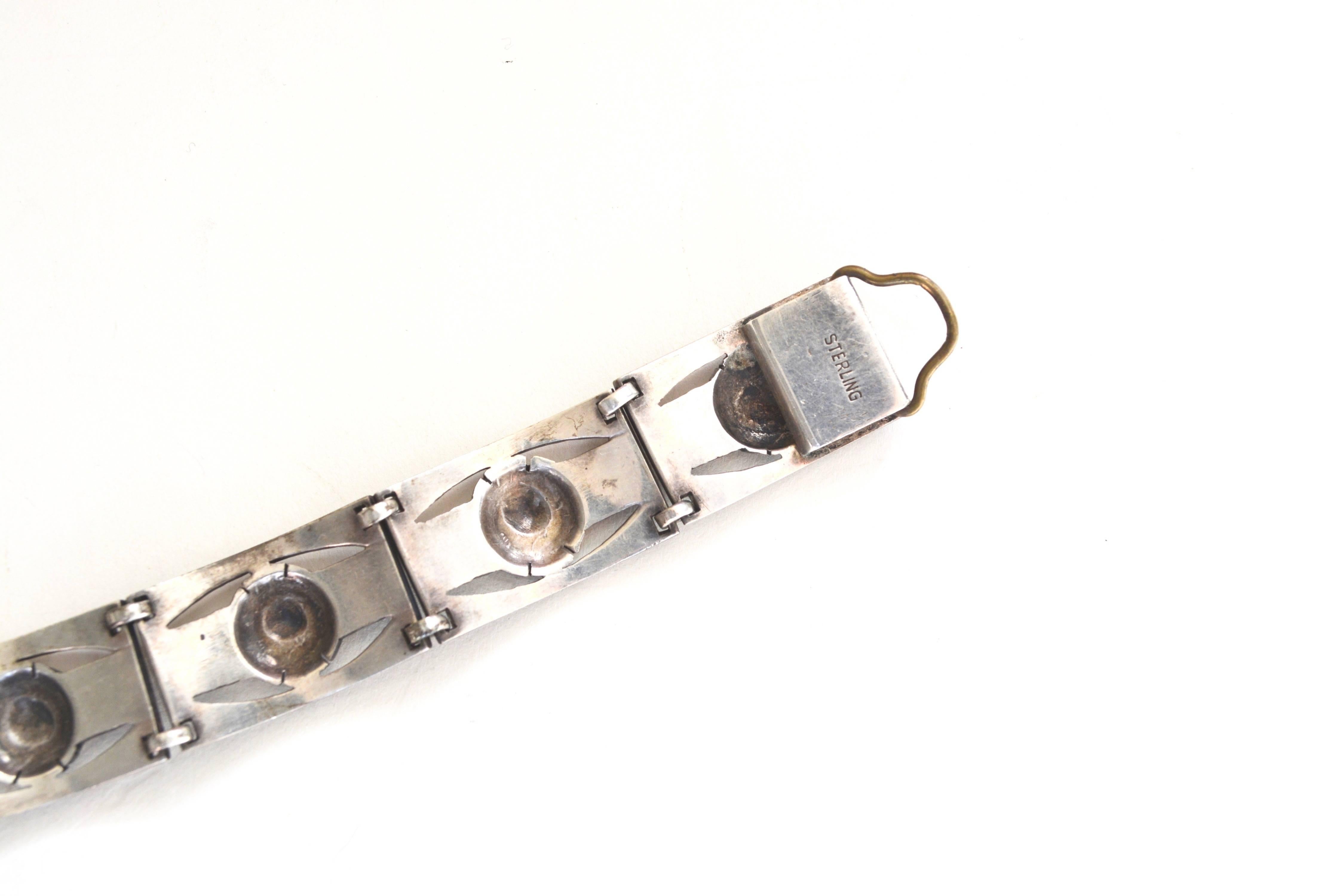 Sterling Link Bracelet, 1930s In Excellent Condition For Sale In Litchfield County, CT