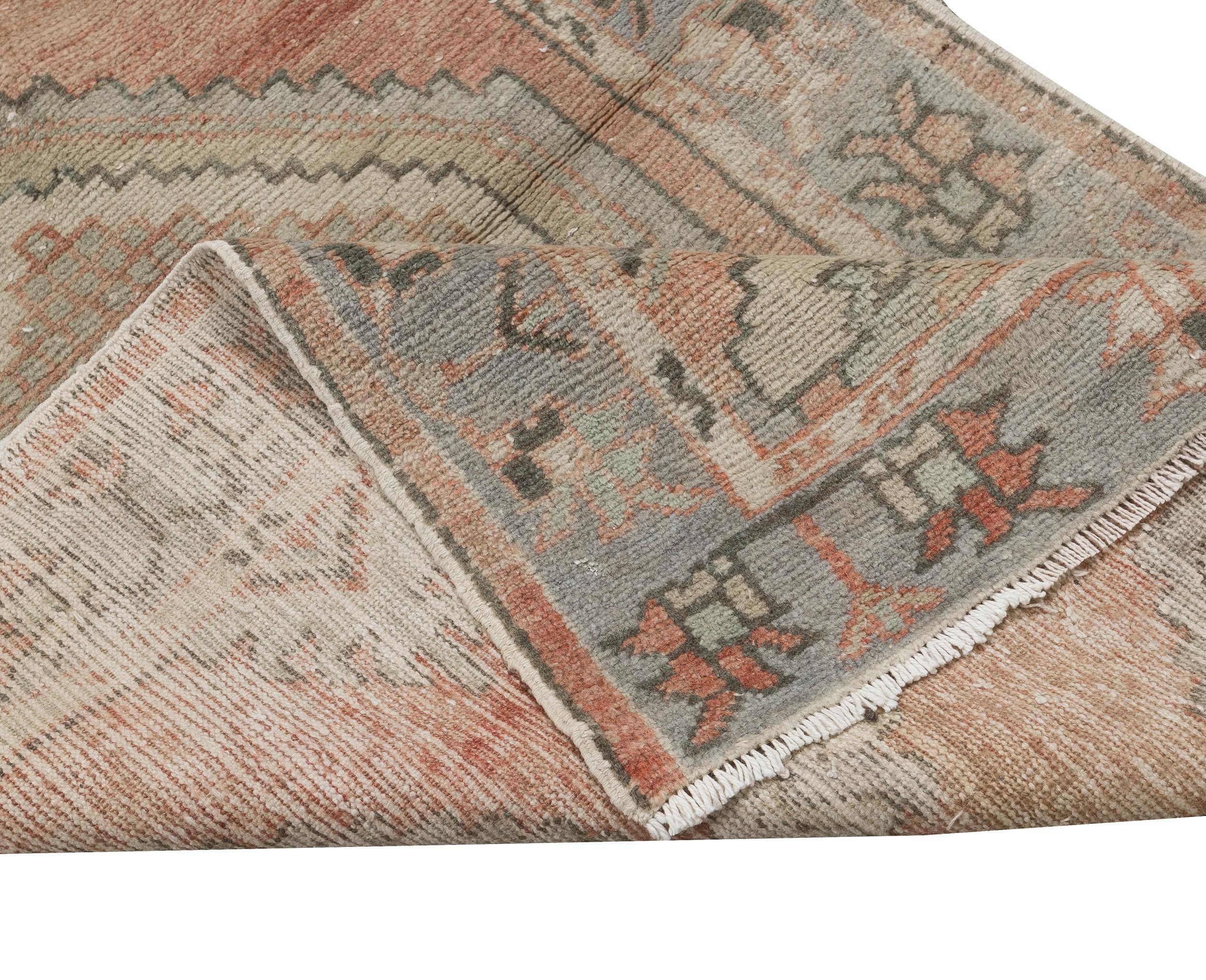 Rustique 30x57 in Tapis d'accent turc traditionnel vintage fait main, 100% laine en vente