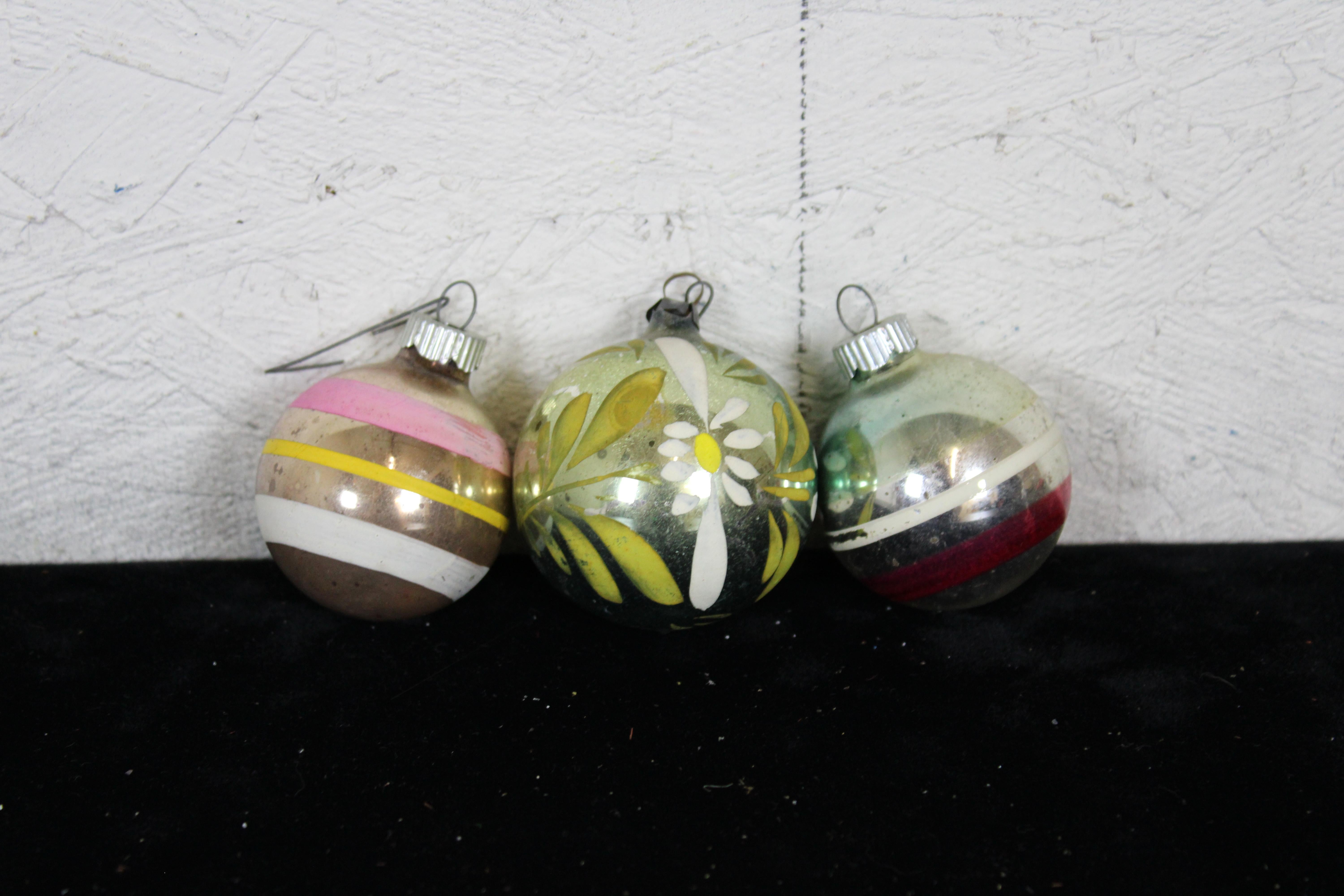 31 Antique German Mercury Glass Christmas Tree Ornaments Kugel Santa Birds Pipe 4