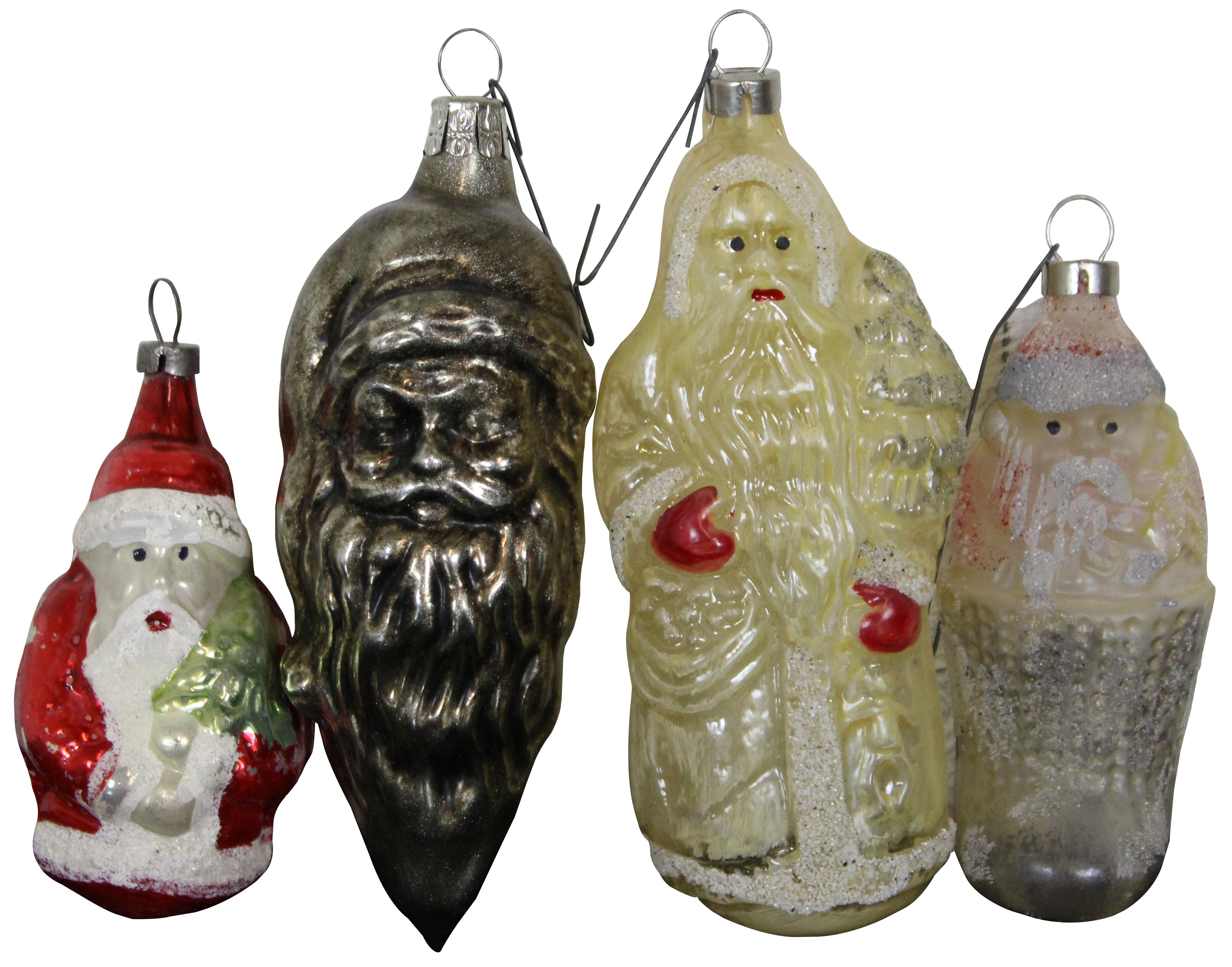 mercury glass santa figurine