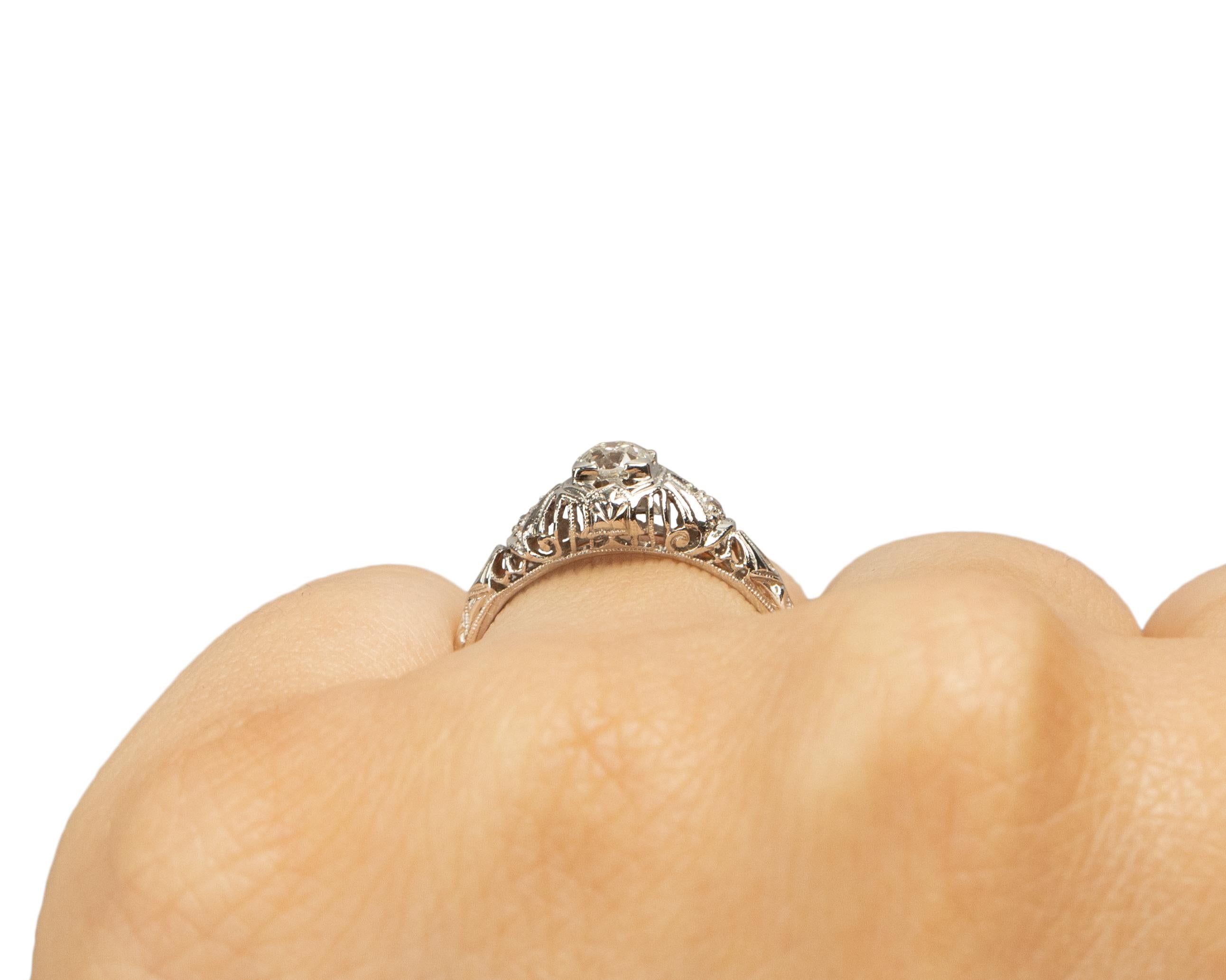 .31 Carat Art Deco Diamond Platinum Engagement Ring In Good Condition For Sale In Atlanta, GA