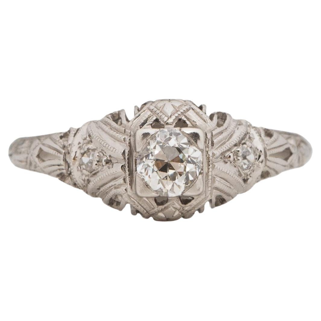 .31 Carat Art Deco Diamond Platinum Engagement Ring For Sale