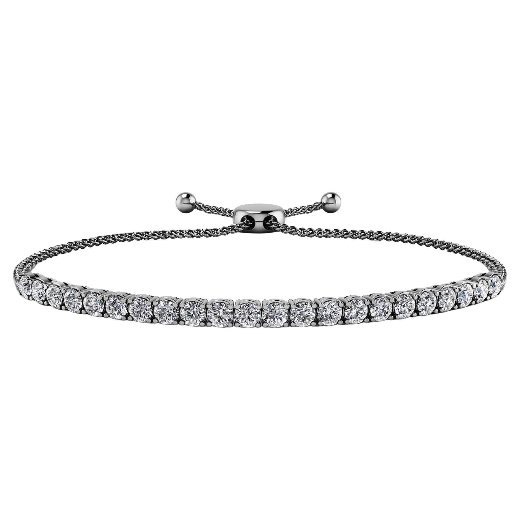 Bracelet tennis Bolo avec diamants de 3,1 carats