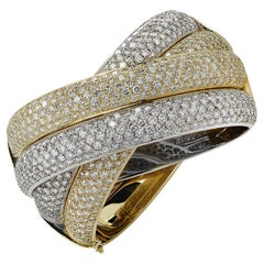 31 Carat Diamond Italian X Bangle Bracelet