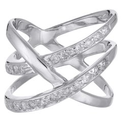 .31 Carat Diamond White Gold Criss Cross Band Ring