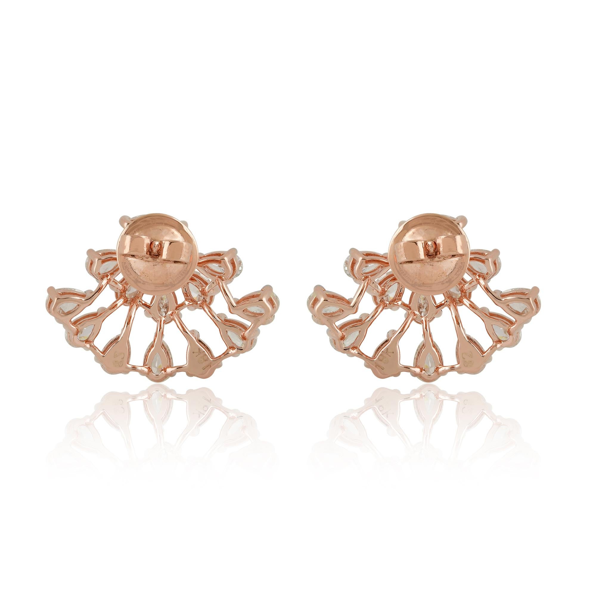 3,1 quilates SI Claridad HI Color Pendientes de diamantes en forma de pera Joyas de oro rosa de 18k en Nuevo estado para la venta en Diera, Dubai