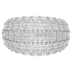 Brazalete de oro blanco de 18 quilates con diamante baguette redondo SI/H de 31 quilates