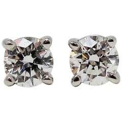 .31 Karat Tiffany & Co. runder Brillant Solitär Diamant Platin-Ohrstecker