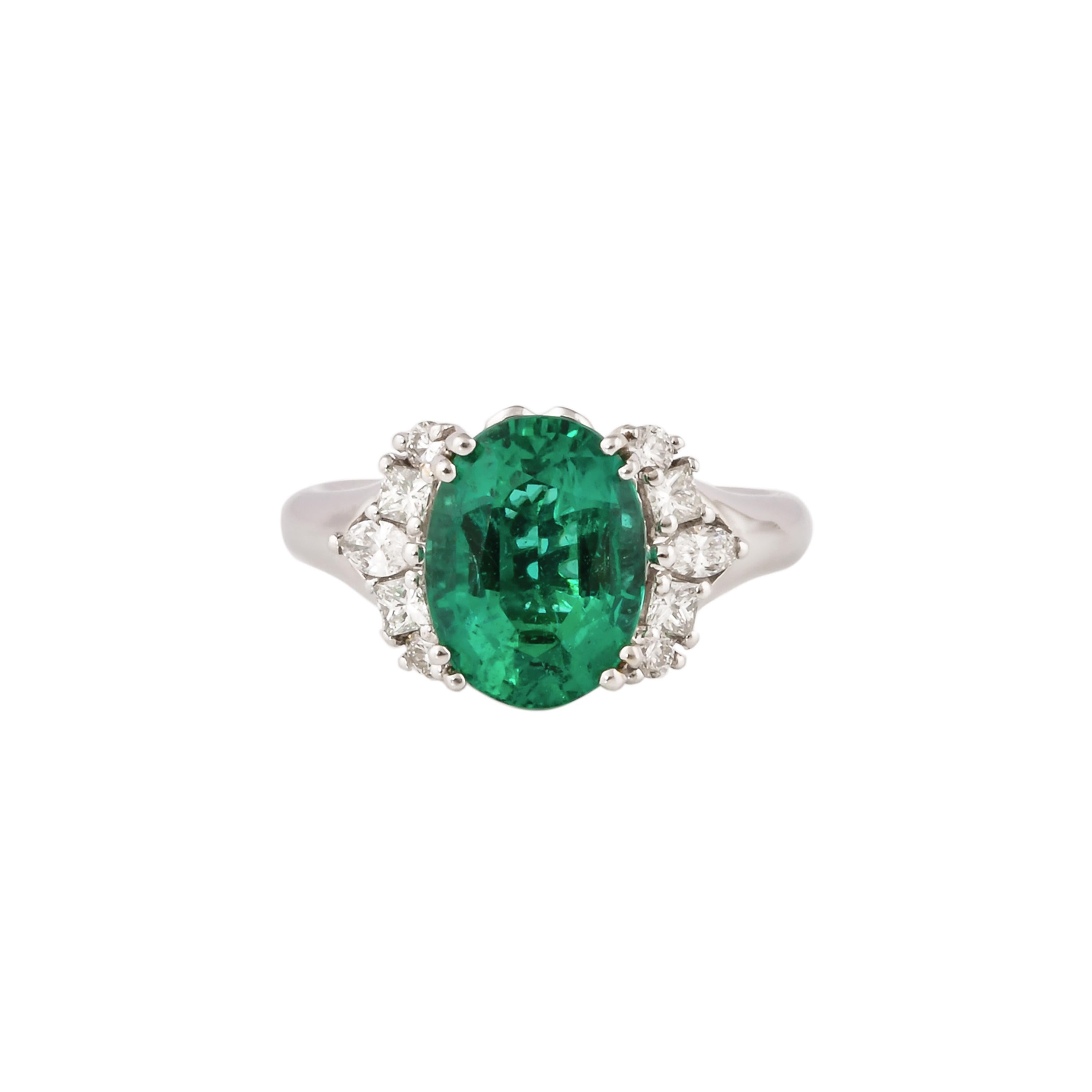 zambian emerald engagement ring