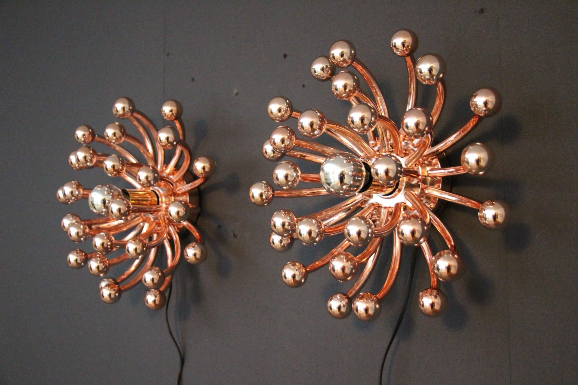 Resin 31 cm Pink Gold Pistillo Chandeliers Table Lamps or Wall Lamps By Valenti Milano For Sale