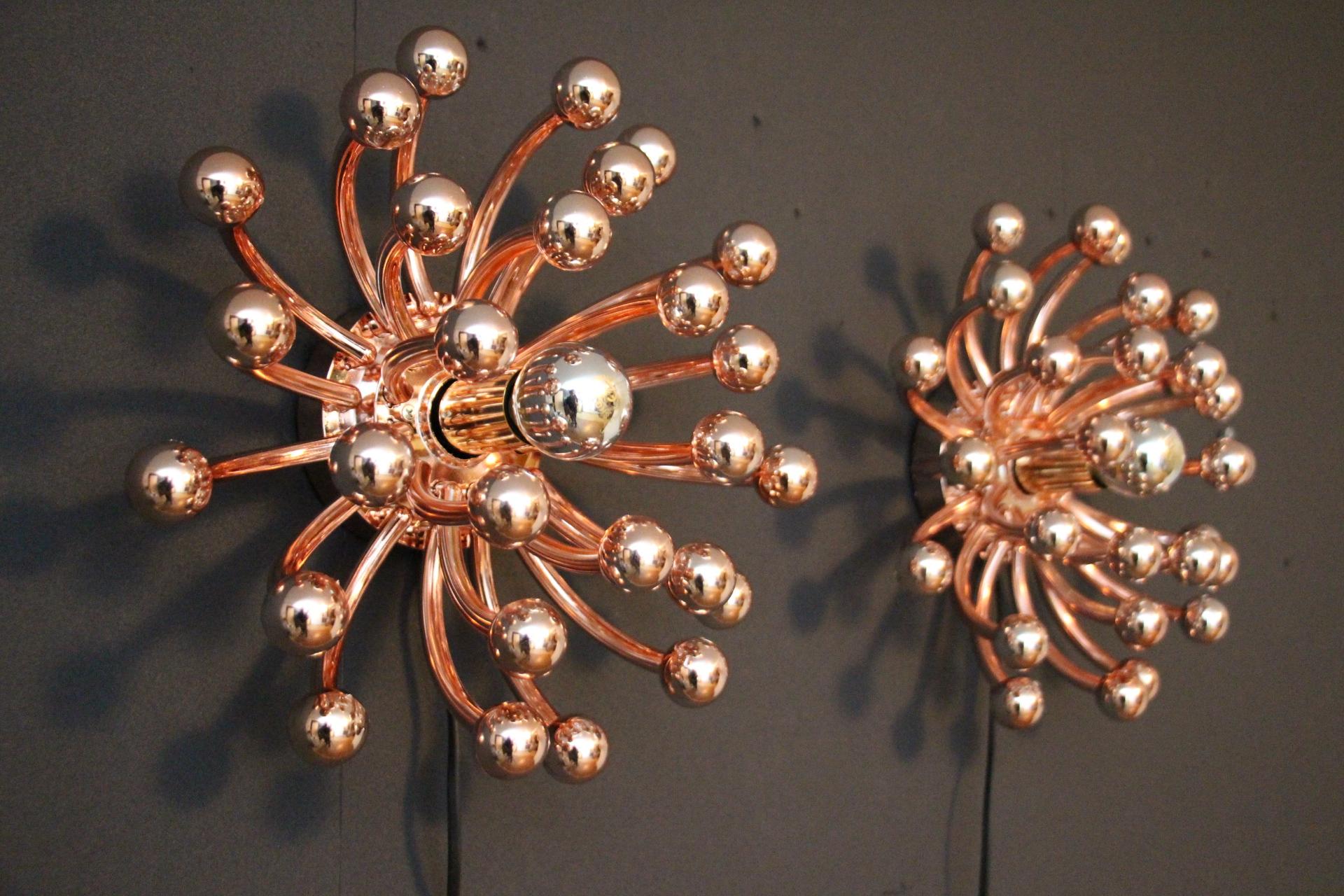 31 cm Pink Gold Pistillo Chandeliers Table Lamps or Wall Lamps By Valenti Milano For Sale 1