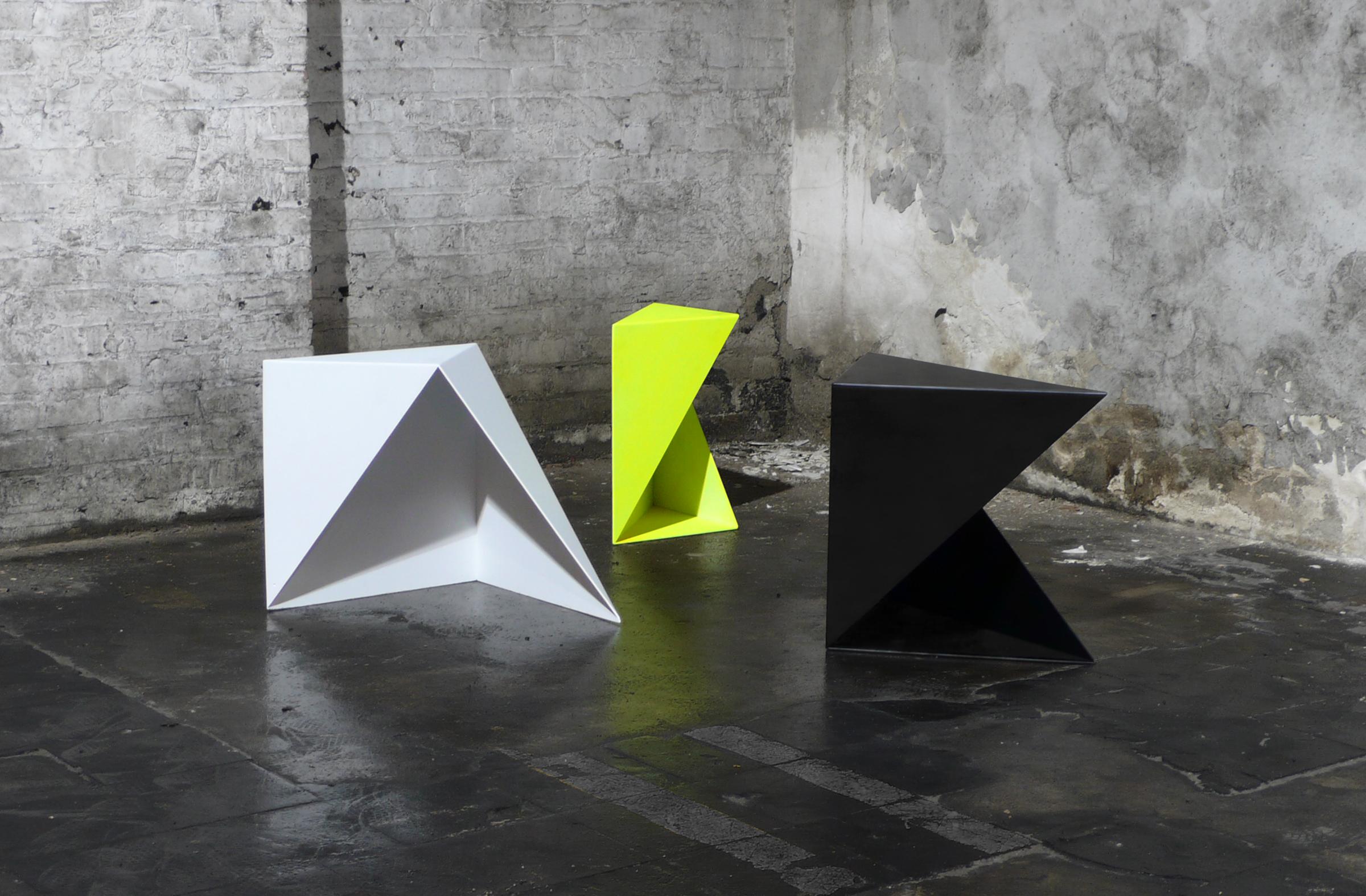 Minimalist 3:1 - Contemporary Minimal Geometric Steel Nesting Tables by TJOKEEFE For Sale