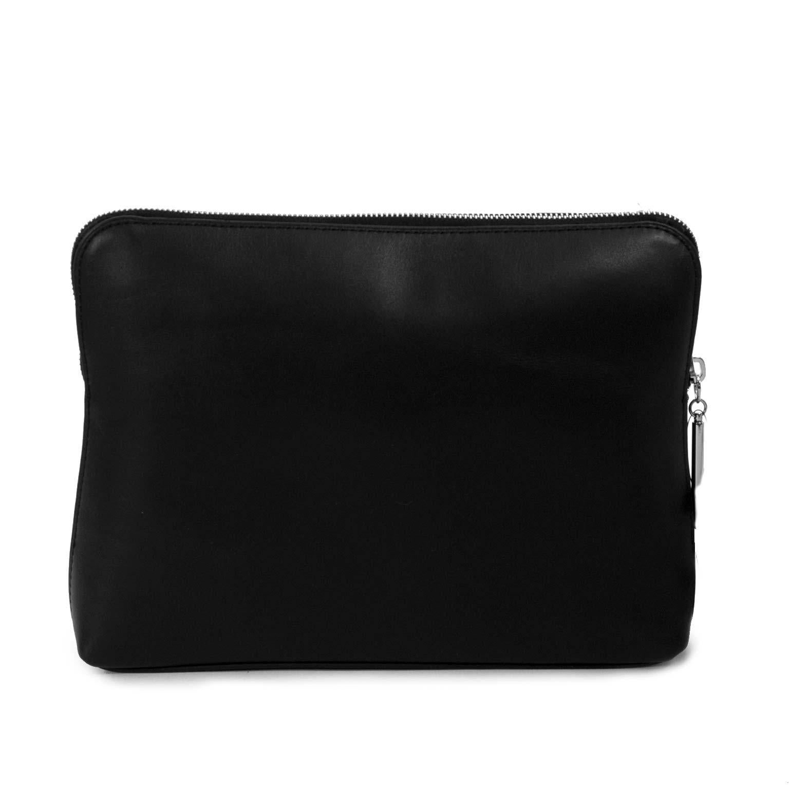 Black 3.1 Phillip Lim 31 Minute Suede-Fringed Metallic Leather Clutch For Sale