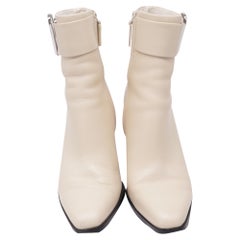 3.1 Phillip Lim Alix Heeled Ankle Boots in Cream Leather