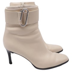 3.1 Phillip Lim Alix Heeled Ankle Boots in Cream Leather