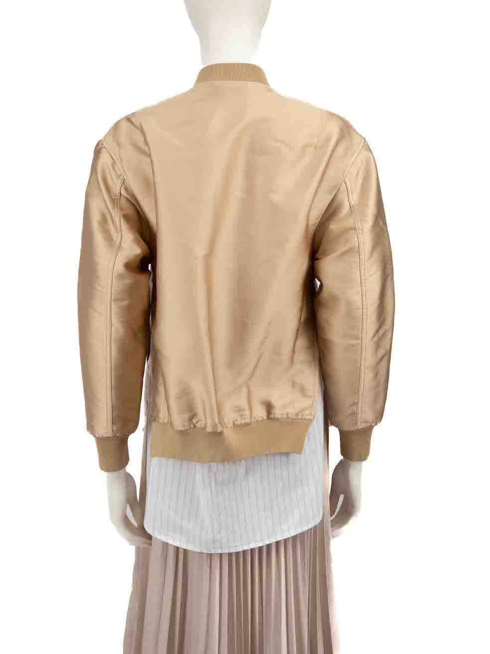 3.1 Phillip Lim Beige Bi-Layer Bomber Jacket Size XXS In Excellent Condition For Sale In London, GB