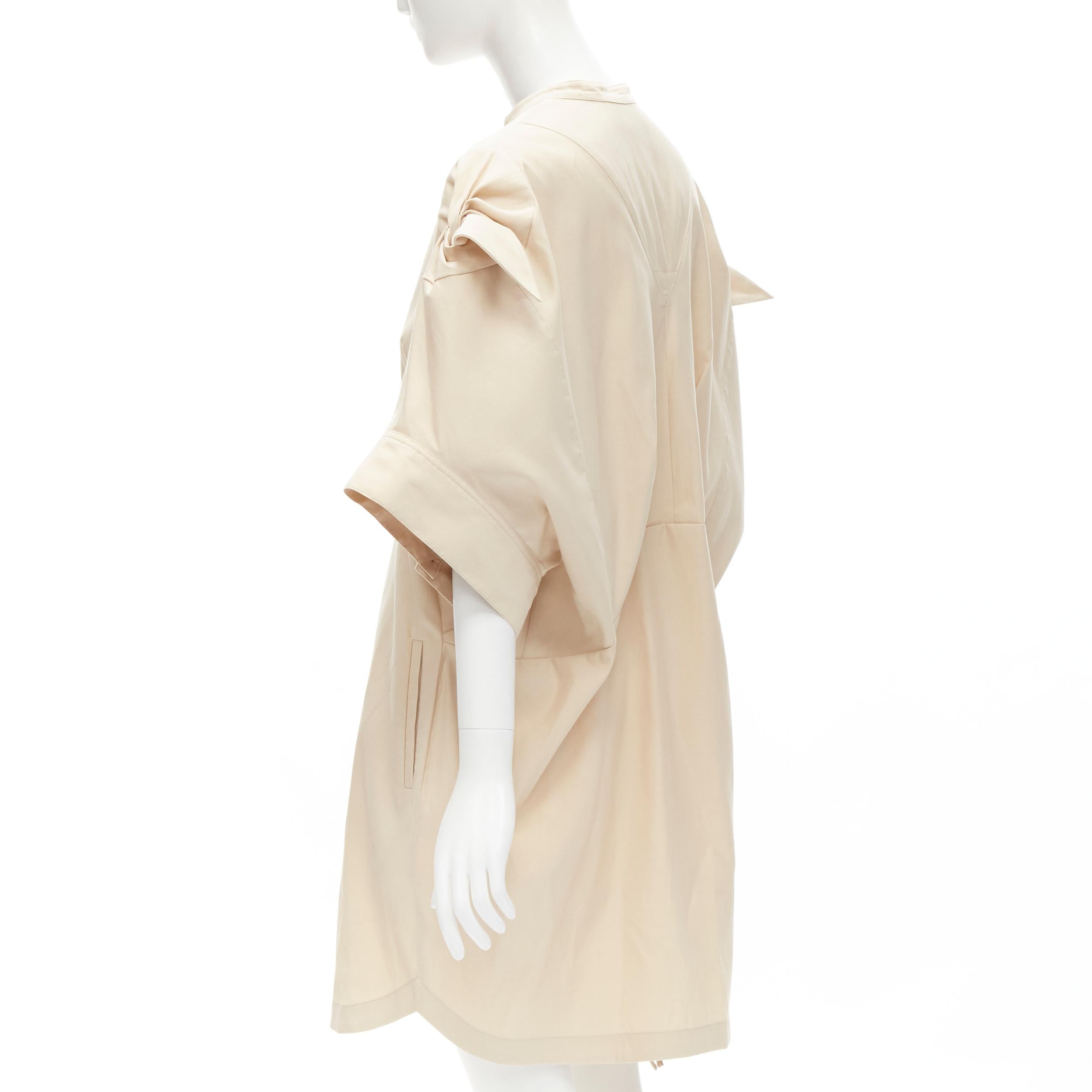 3.1 PHILLIP LIM beige cotton blend knot tie oversized cocoon dress US2 S For Sale 1