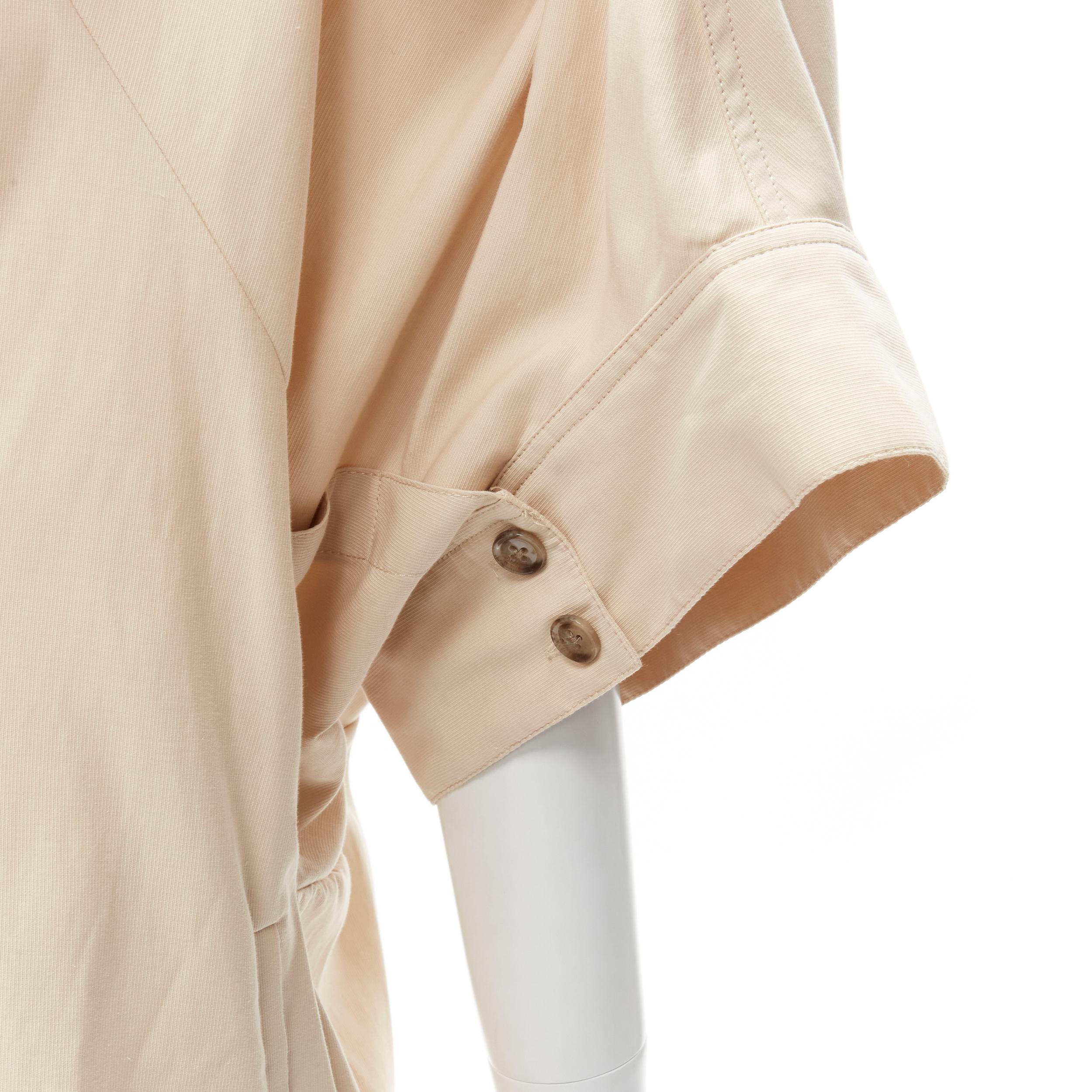 3.1 PHILLIP LIM beige cotton blend knot tie oversized cocoon dress US2 S For Sale 3