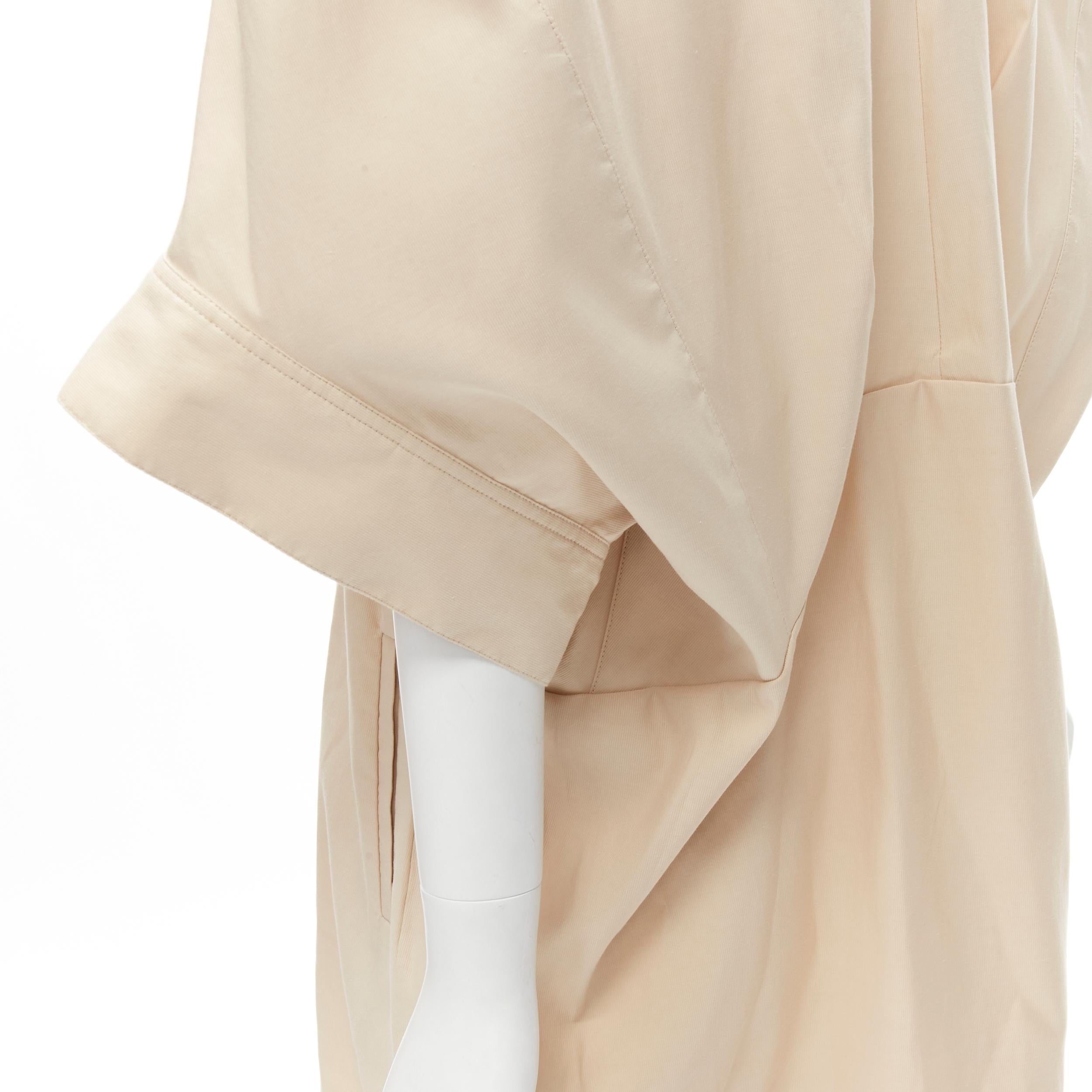 3.1 PHILLIP LIM beige cotton blend knot tie oversized cocoon dress US2 S For Sale 4