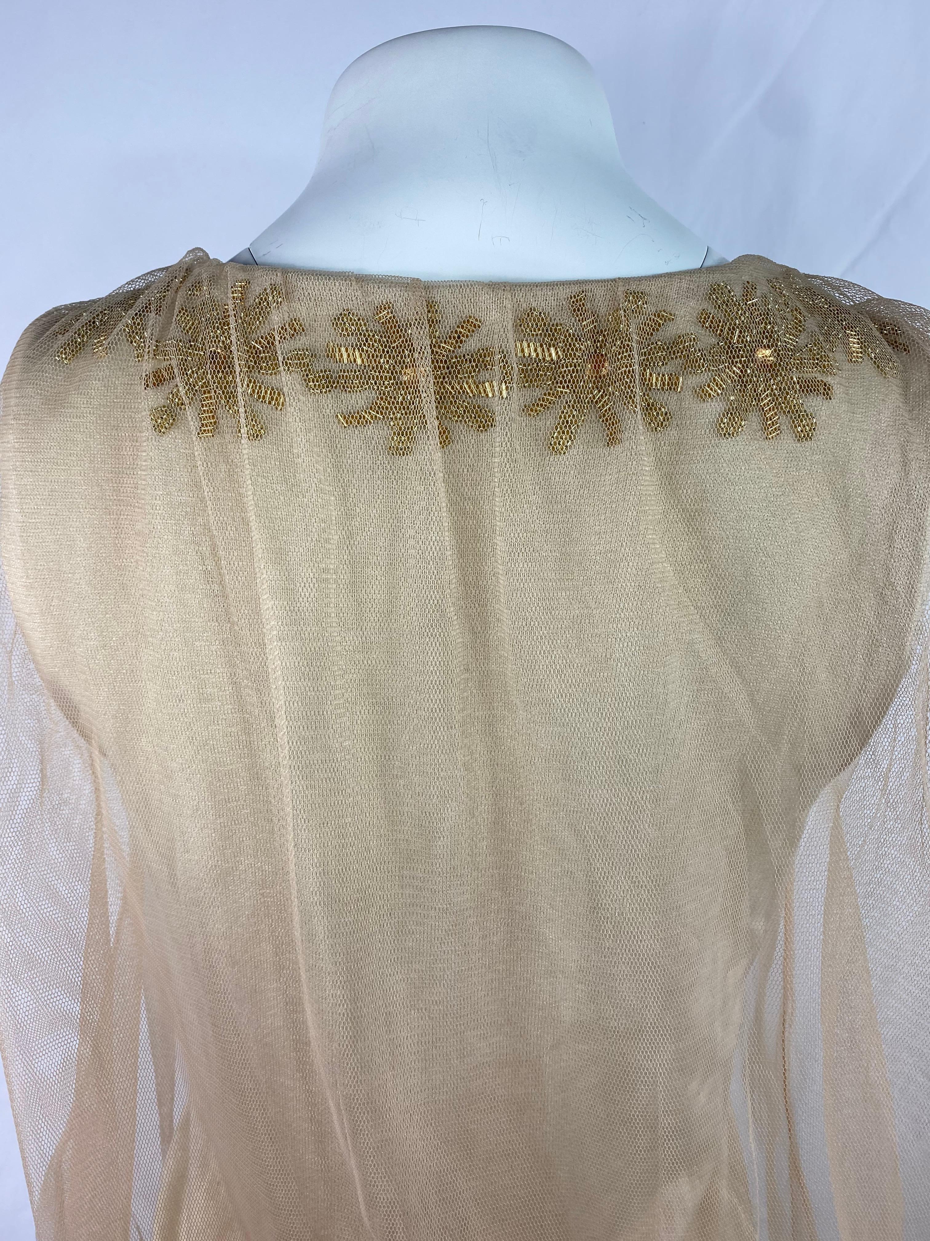 3.1 Phillip Lim Beige Knit and Tulle Vest Blouse Top, Size Small For Sale 2